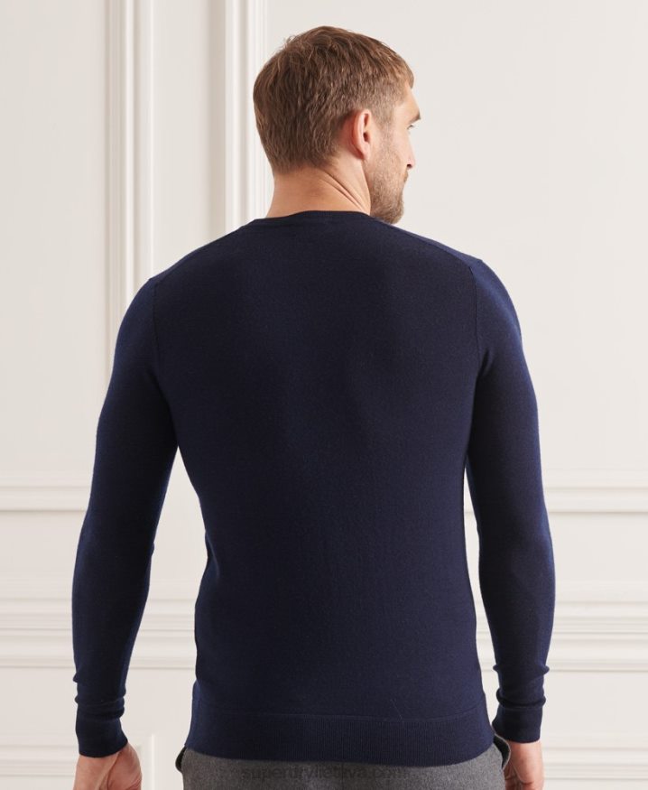 Superdry Studios Merino Crew Jumper Navy Men