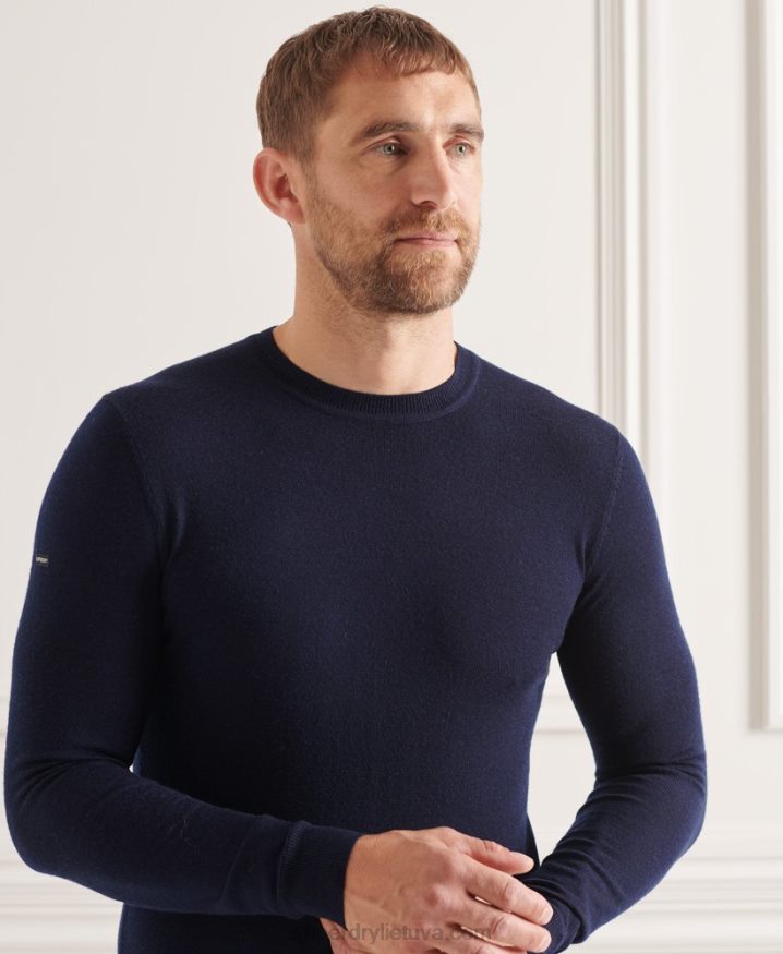 Superdry Studios Merino Crew Jumper Navy Men