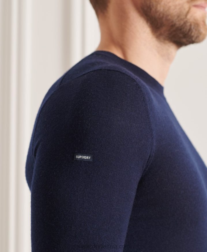 Superdry Studios Merino Crew Jumper Navy Men