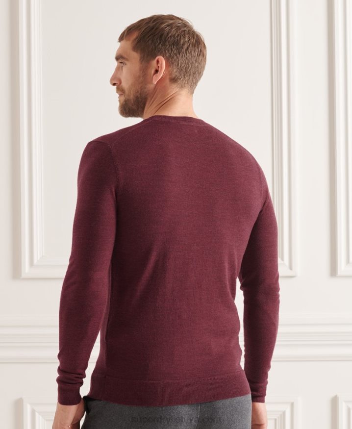 Superdry Studios Merino Crew Jumper Red Men