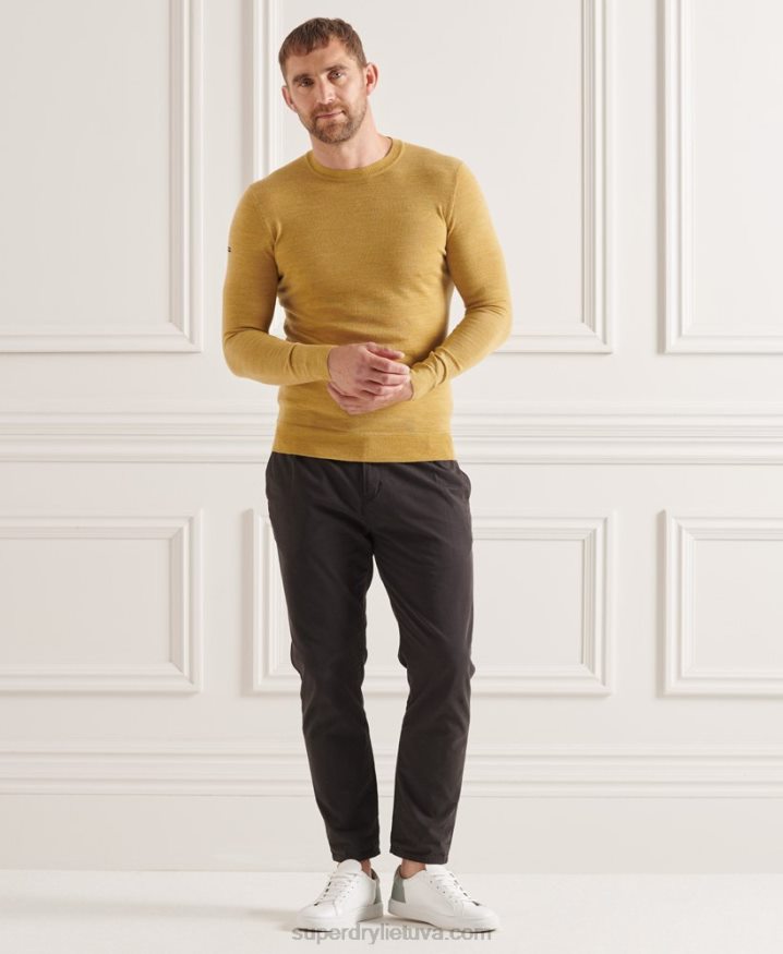 Superdry Studios Merino Crew Jumper Yellow Men