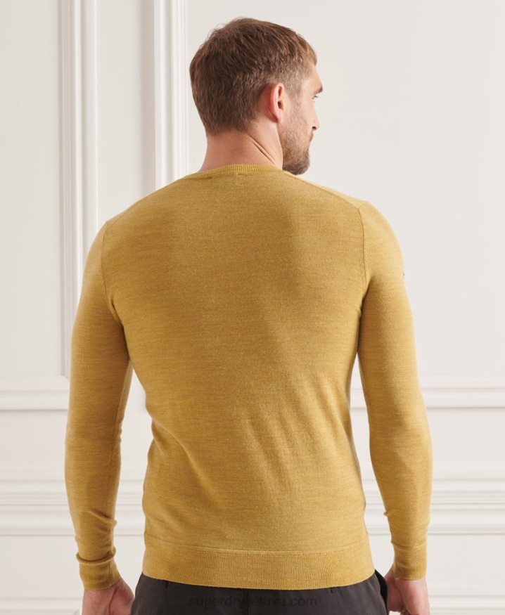 Superdry Studios Merino Crew Jumper Yellow Men