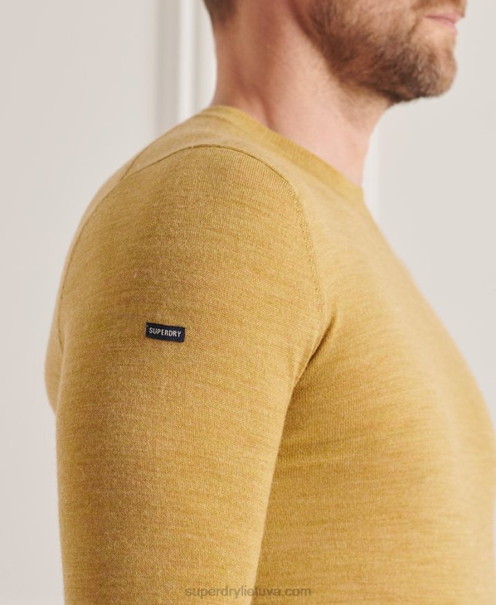 Superdry Studios Merino Crew Jumper Yellow Men