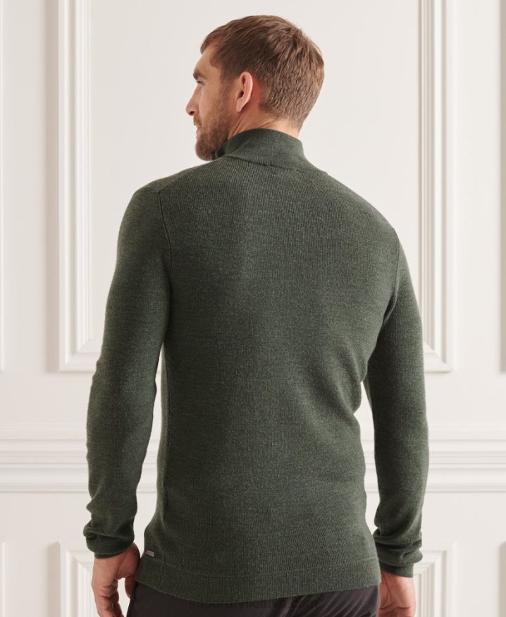 Superdry Studios Merino Henley Jumper Green Men