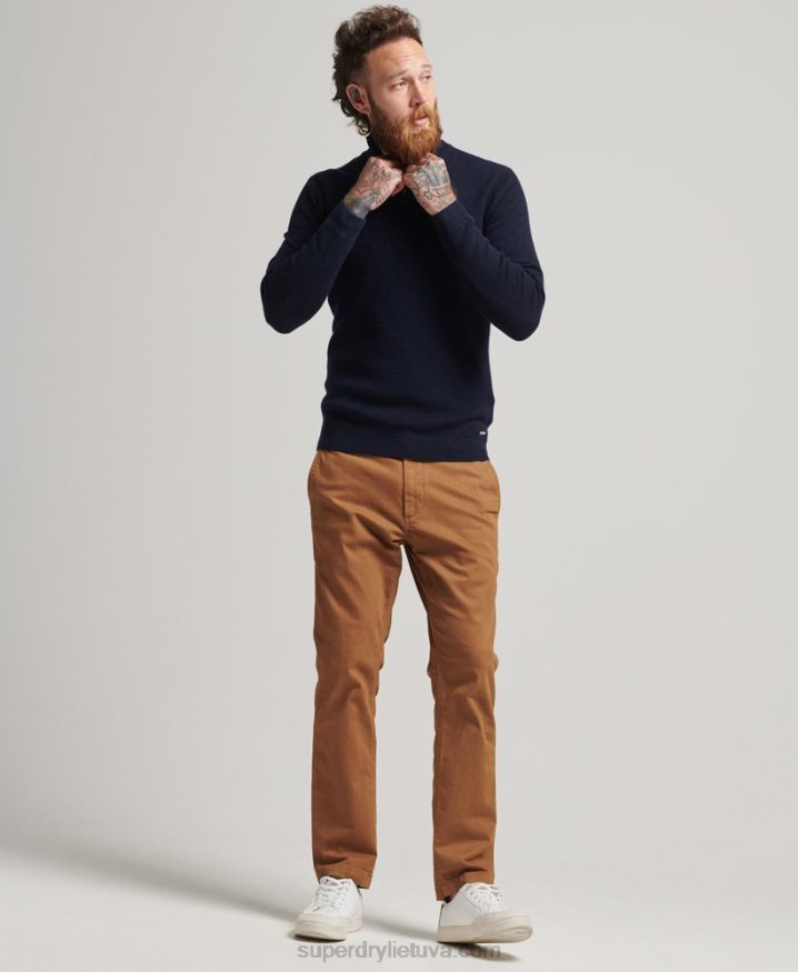 Superdry Studios Merino Henley Jumper Navy Men