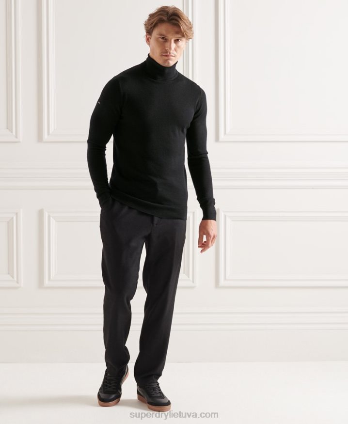 Superdry Studios Merino Roll Neck Jumper Black Men