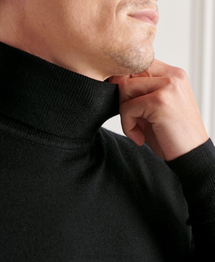 Superdry Studios Merino Roll Neck Jumper Black Men