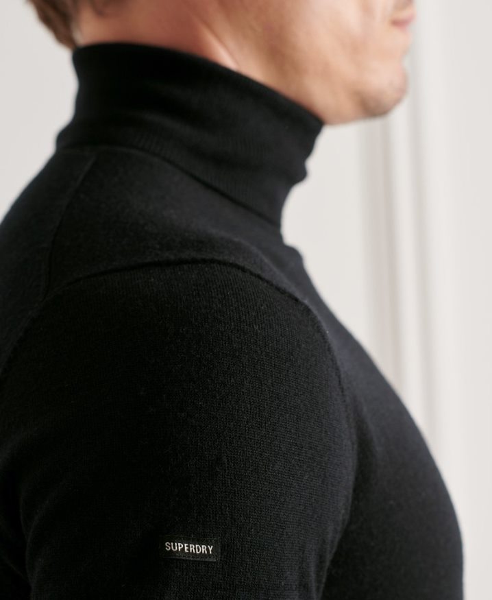 Superdry Studios Merino Roll Neck Jumper Black Men