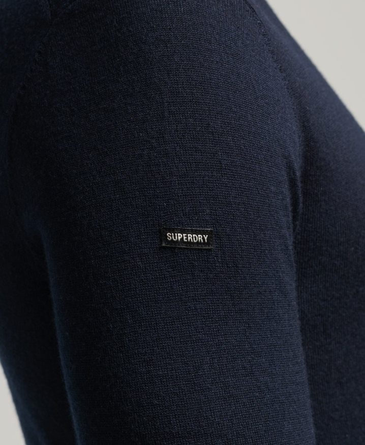 Superdry Studios Merino Roll Neck Jumper Navy Men