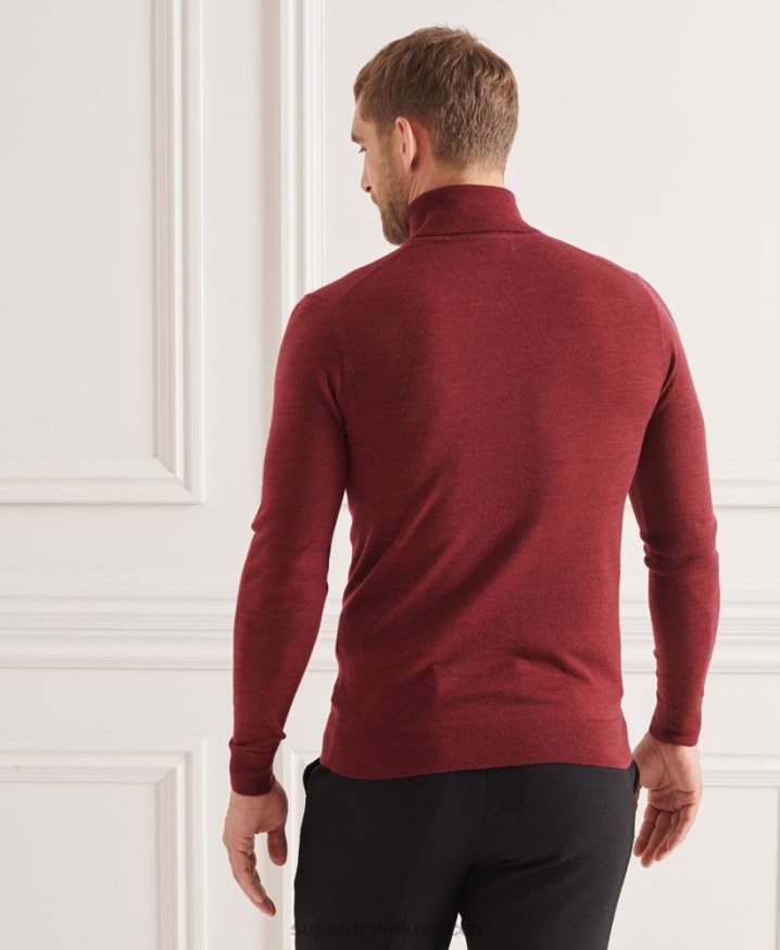 Superdry Studios Merino Roll Neck Jumper Red Men