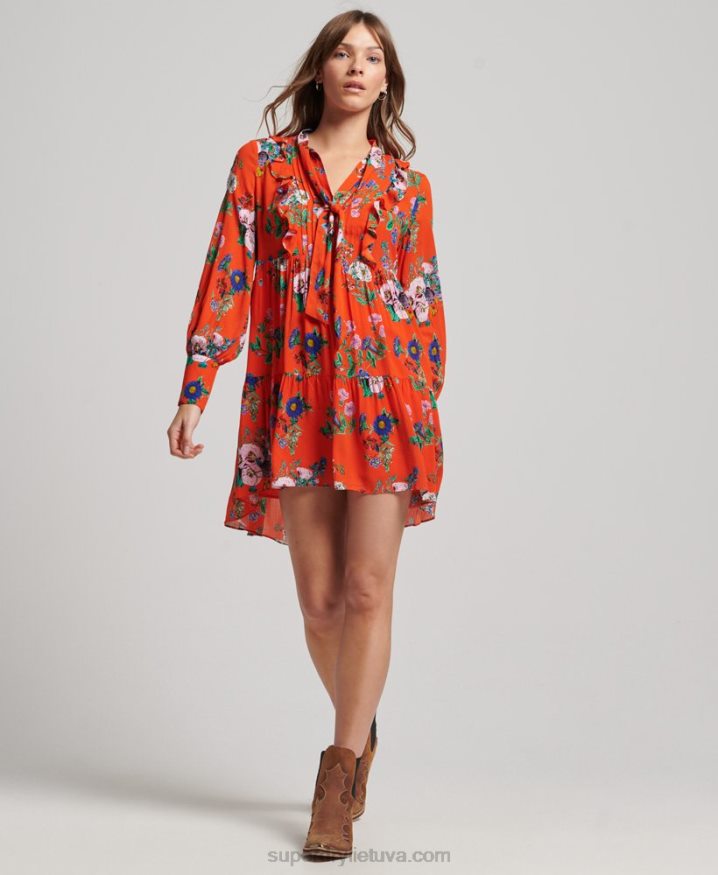 Superdry Studios Off Duty Mini Dress Red Women