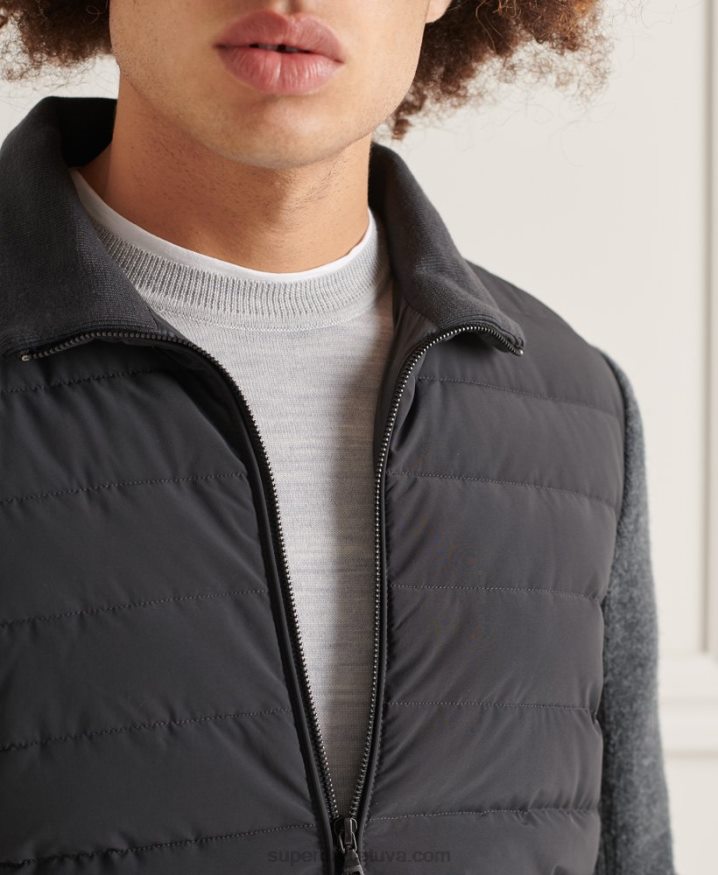 Superdry Studios Padded Knit Mix Jacket Dark Grey Men