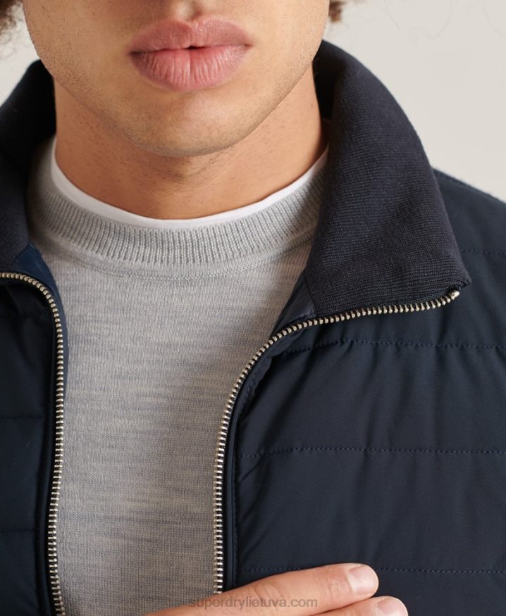 Superdry Studios Padded Knit Mix Jacket Navy Men