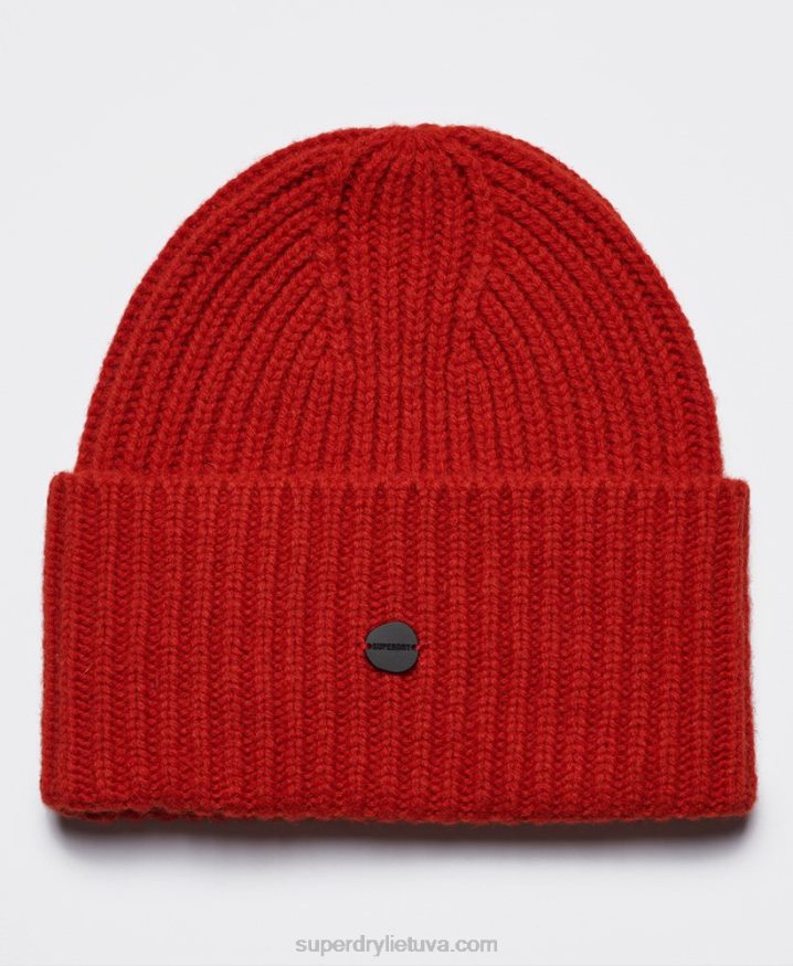 Superdry Studios Premium Ribbed Beanie Orange Men