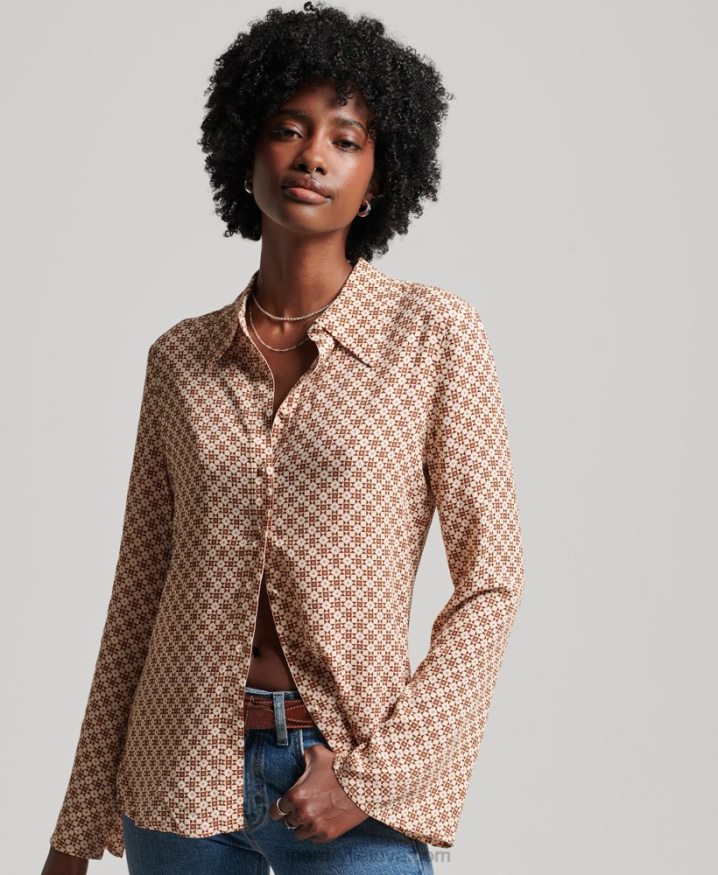 Superdry Studios Seventies Shirt Brown Women