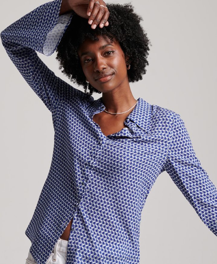 Superdry Studios Seventies Shirt Navy Women