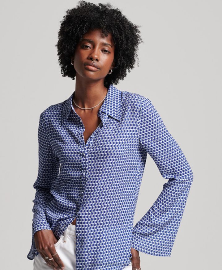 Superdry Studios Seventies Shirt Navy Women