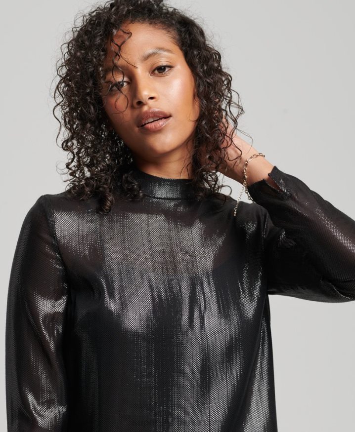 Superdry Studios Sparkle Dress Black Women