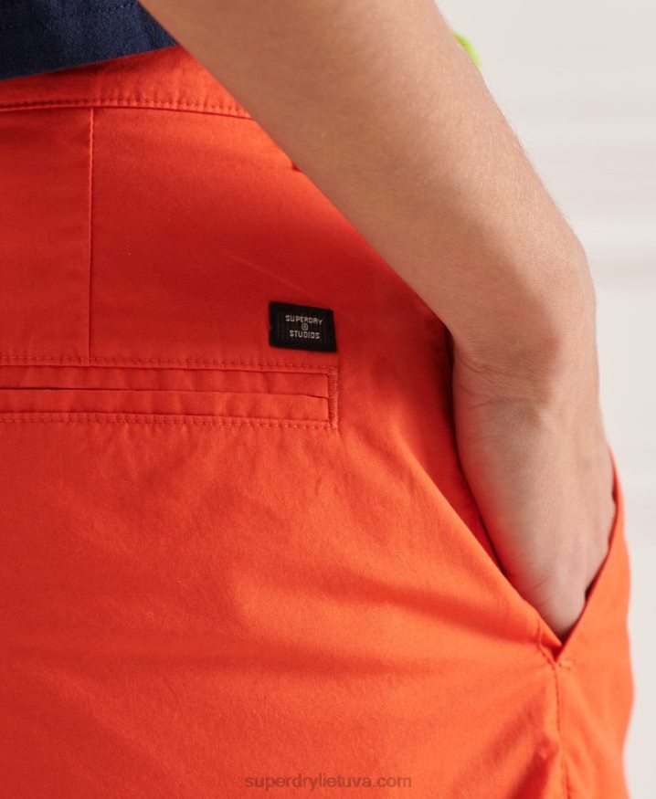 Superdry Studios Turn Up Shorts Orange Women