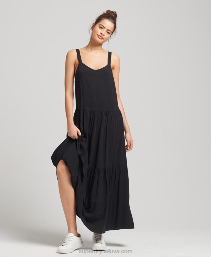 Superdry Studios Woven Maxi Dress Black Women