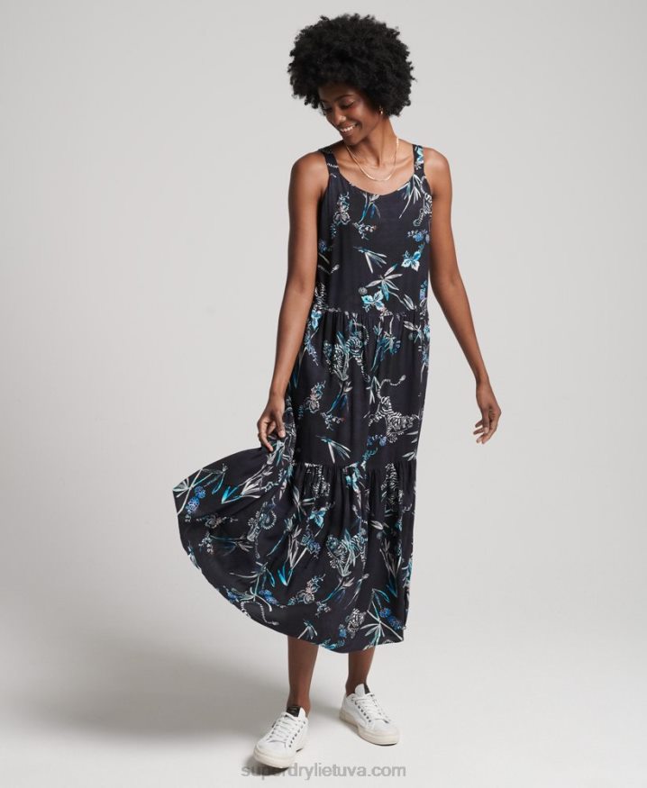 Superdry Studios Woven Maxi Dress Navy Women