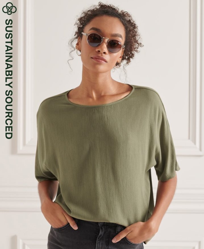 Superdry Studios Woven Top Green Women