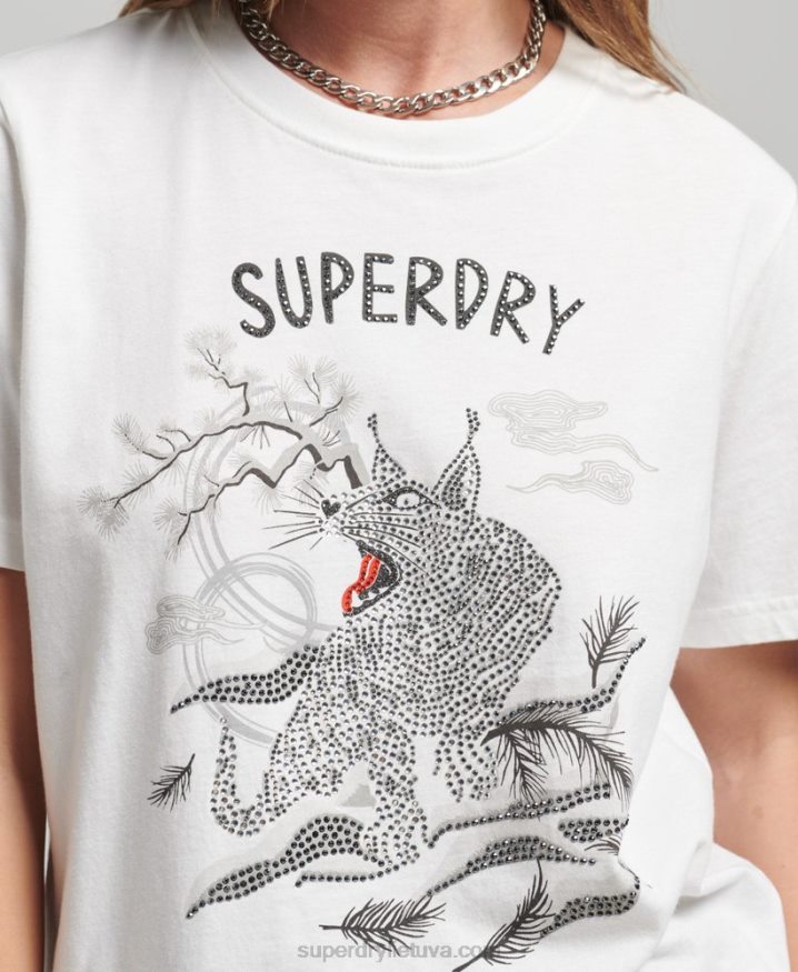 Superdry Suika Graphic T-Shirt Cream Women