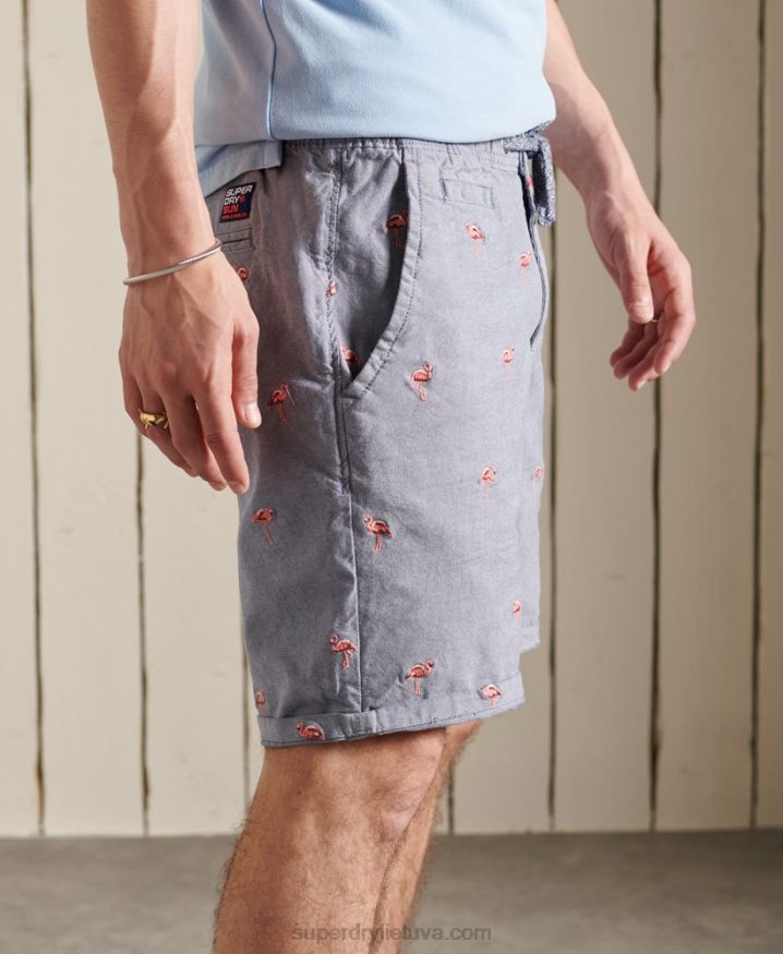 Superdry Sunscorched All Over Embroidery Shorts Navy Men