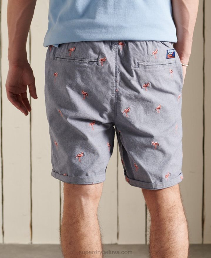 Superdry Sunscorched All Over Embroidery Shorts Navy Men