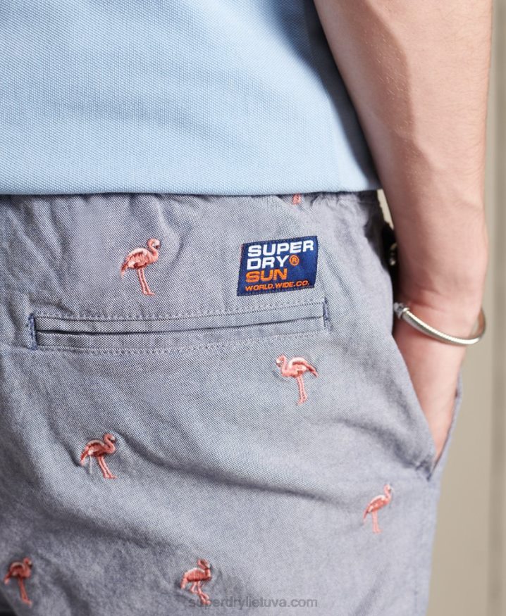 Superdry Sunscorched All Over Embroidery Shorts Navy Men