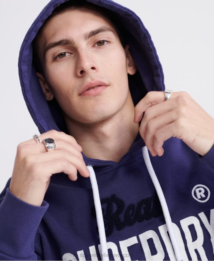 Superdry Super 1 Classic Neon Hoodie Purple Men