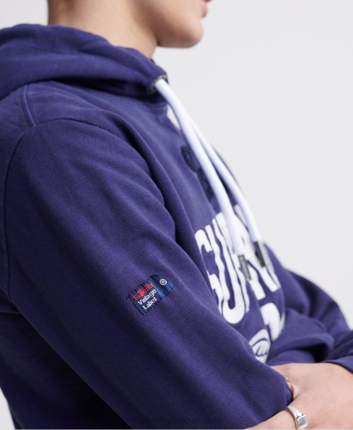 Superdry Super 1 Classic Neon Hoodie Purple Men