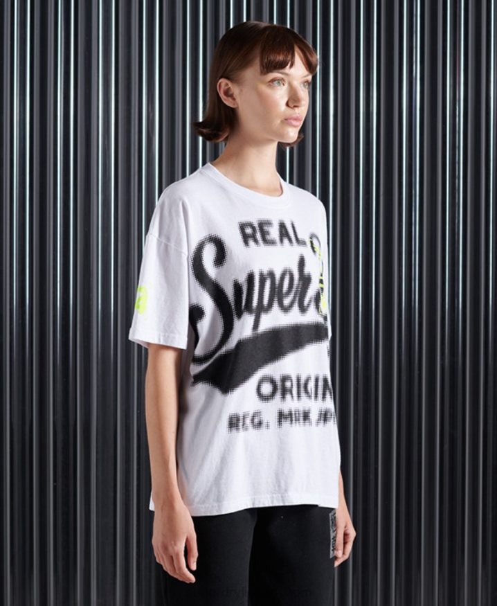 Superdry Super 5 Deconstruct T-Shirt White Women