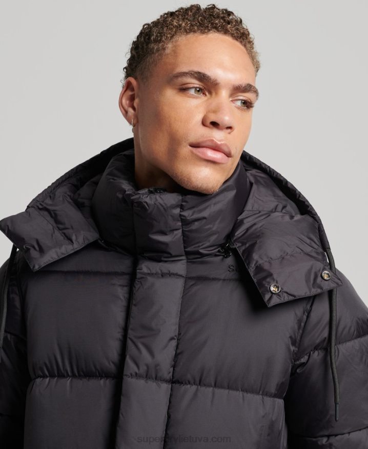 Superdry Superlong Touchline Padded Jacket Black Men