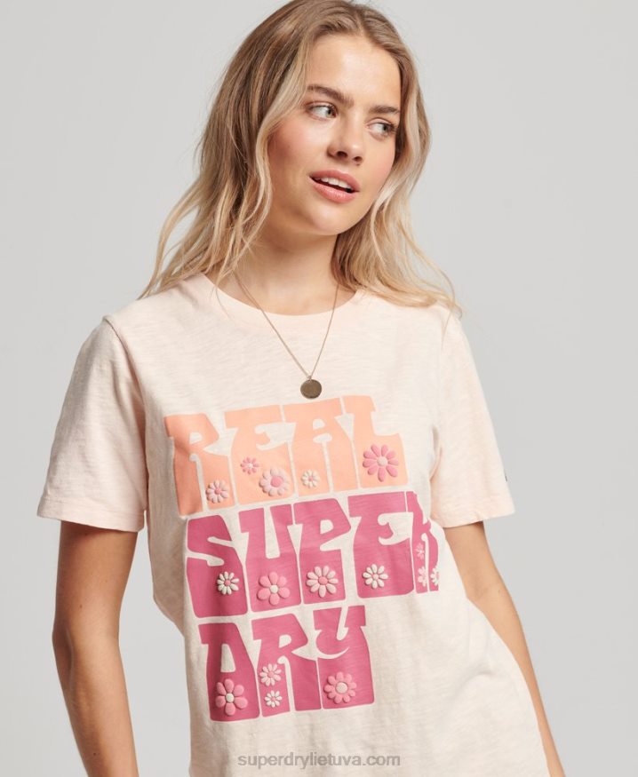 Superdry Superstate Floral T-Shirt Pink Women