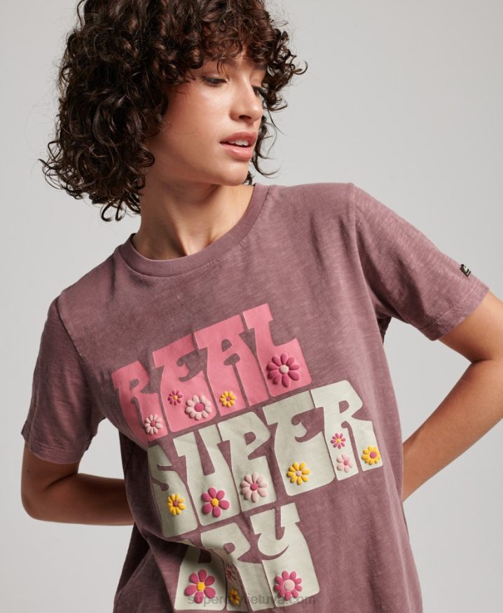 Superdry Superstate Floral T-Shirt Purple Women