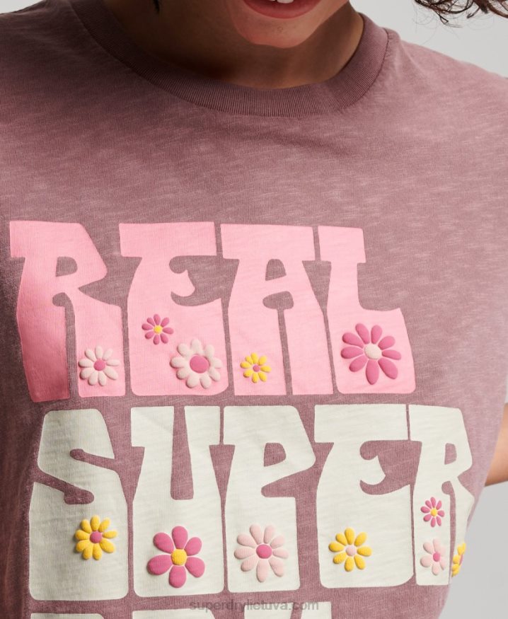 Superdry Superstate Floral T-Shirt Purple Women