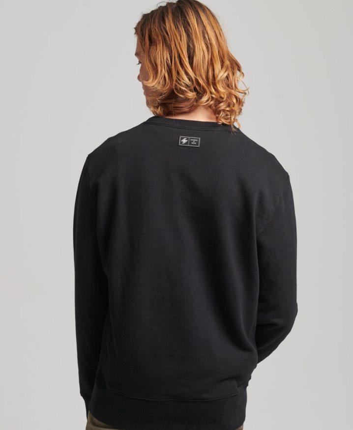 Superdry Surplus Graphic Loose Crew Sweatshirt Black Men