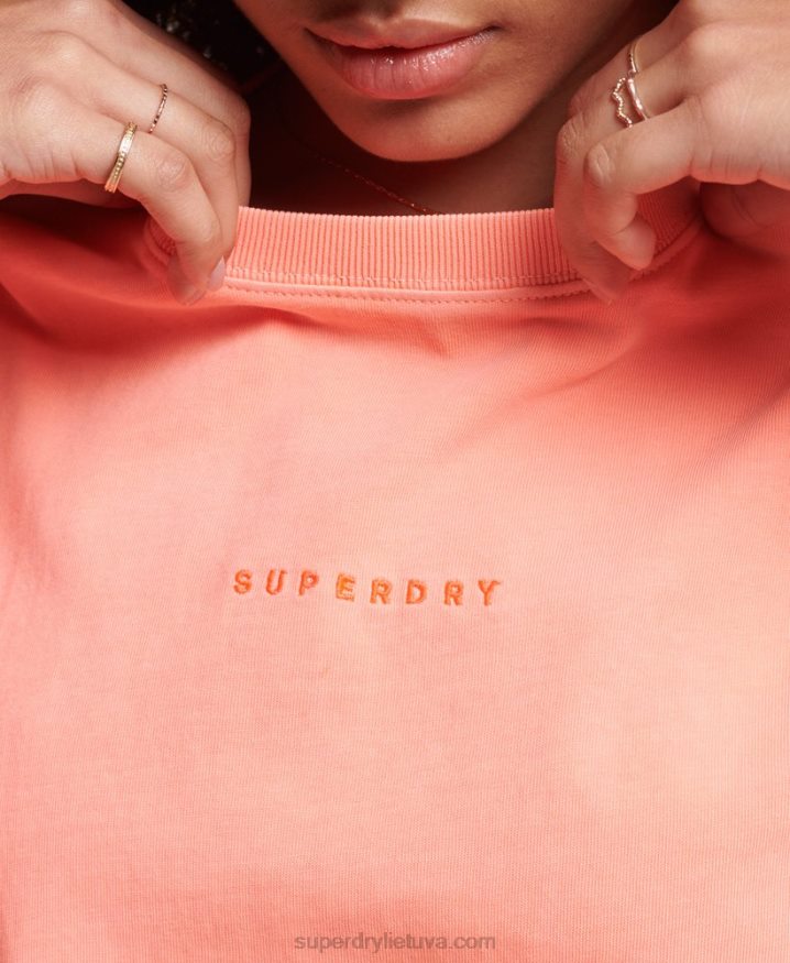 Superdry Surplus Micro Oversized Boxy T-Shirt Coral Women