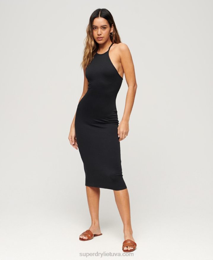 Superdry T Back Jersey Midi Dress Black Women