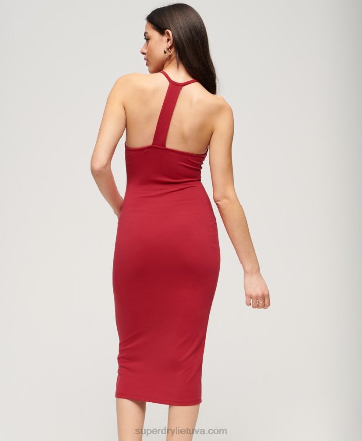 Superdry T Back Jersey Midi Dress Red Women