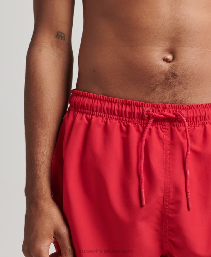 Superdry Tape 15 Inch Recycled Swim Shorts Red Men