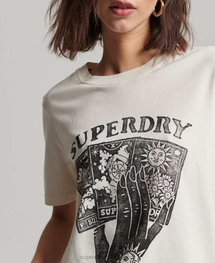 Superdry Tarot Cards Graphic T-Shirt White Women