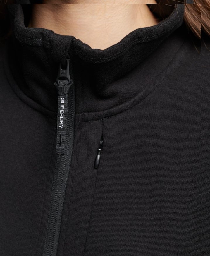 Superdry Tech Batwing Half Zip Sweatshirt Black Women