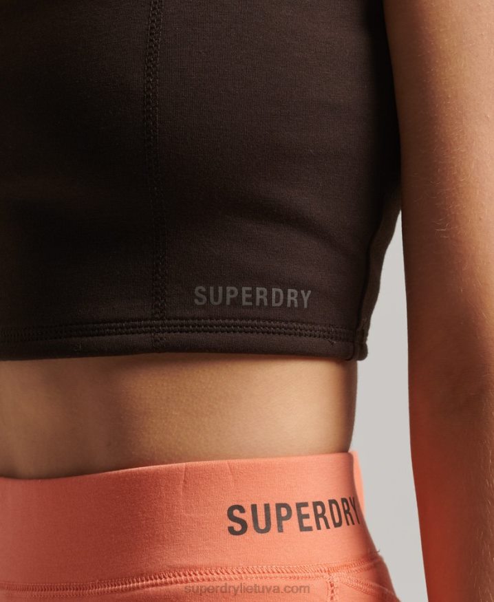 Superdry Tech Bra Top Brown Women