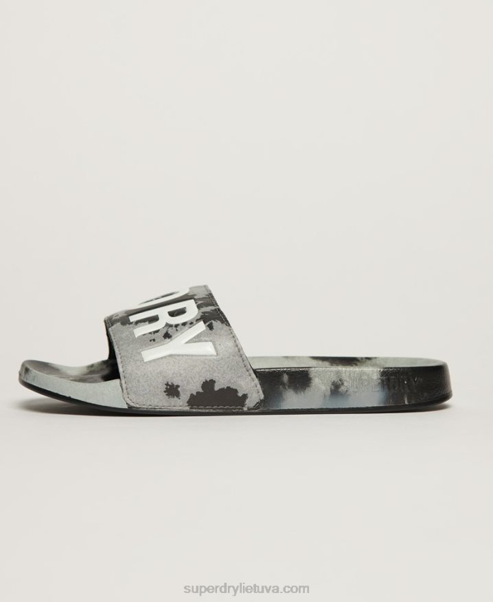 Superdry Tie Dye Vegan Sliders Black Women