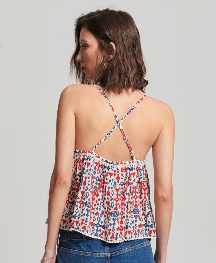 Superdry Tiered Cami Top Red Women