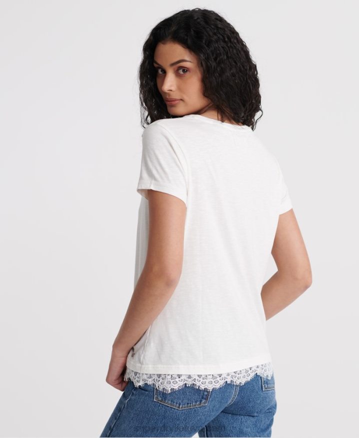 Superdry Tilly Lace Graphic T-Shirt White Women