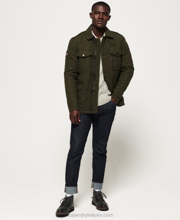 Superdry Tito Four Pocket Wool Jacket Green Men