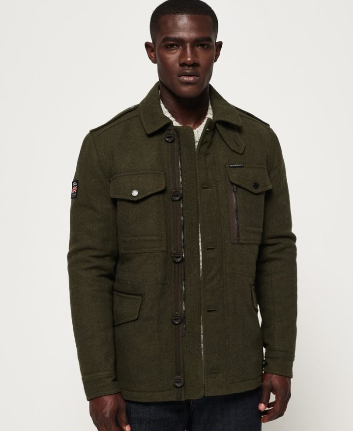 Superdry Tito Four Pocket Wool Jacket Green Men